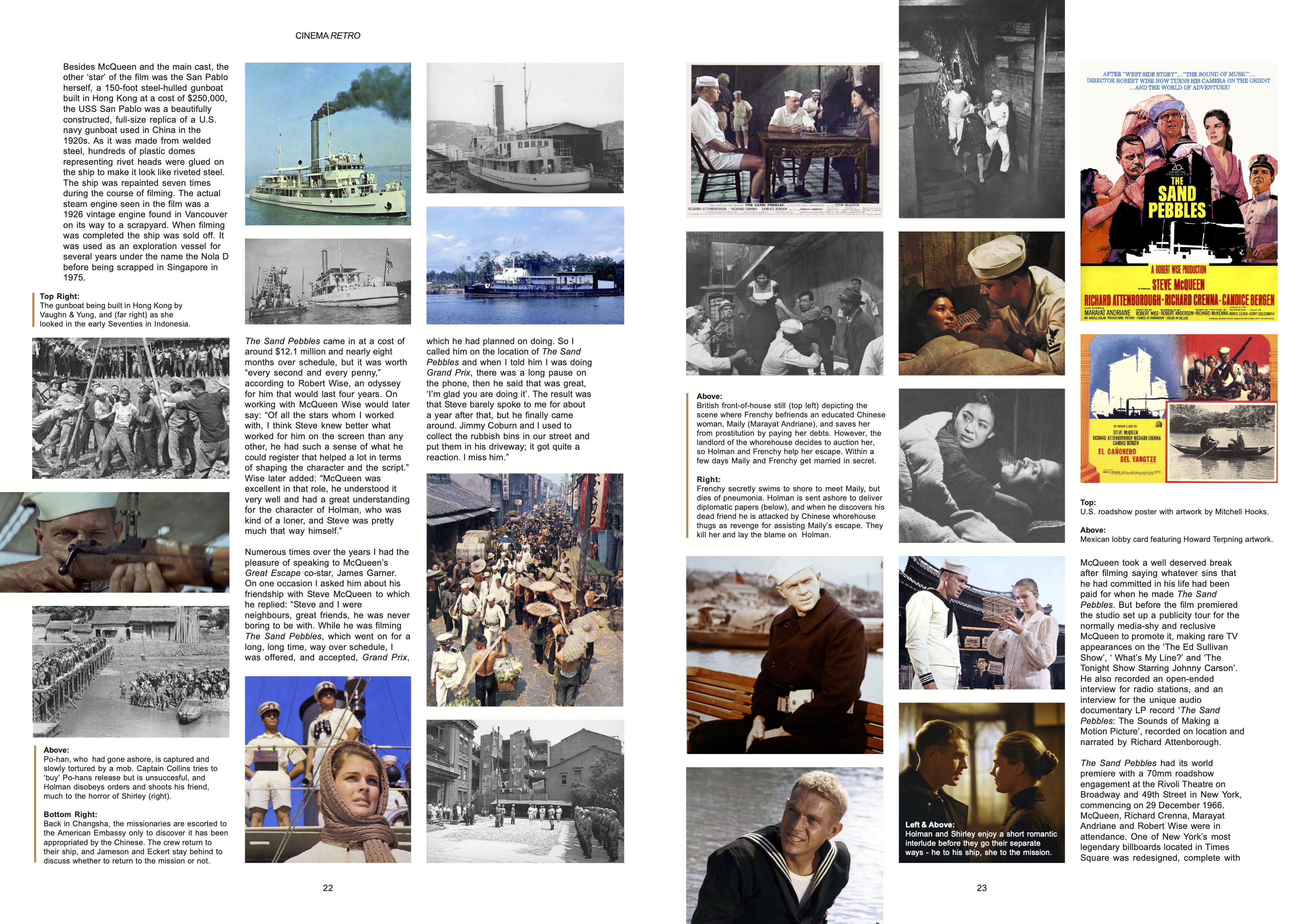 Cinema Retro Issue 52 Vol 18 Pages 22 & 23 - The Sand Pebbles - by James Sherlock